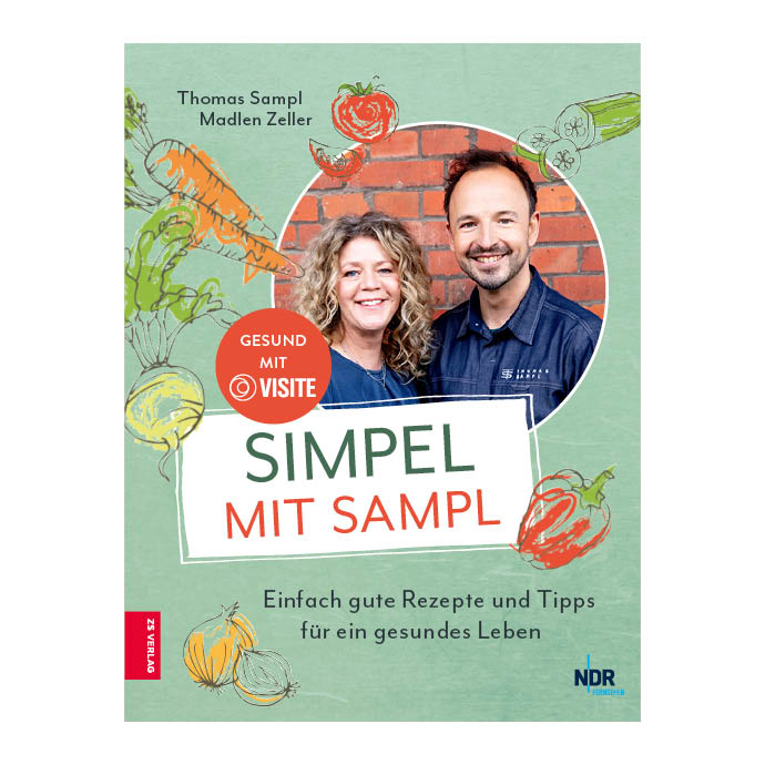 Das Kochbuch SIMPEL MIT SAMPL von TV-Koch Thomas Sampl und Madlen Zeller präsentiert die besten NDR Visite Rezepte, Tipps und Tricks.